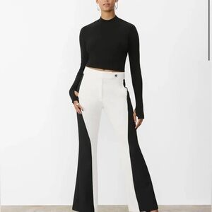 NWT Downtown Colorblock Black and Ivory Women's Pants Sz 4 Tall High Quality